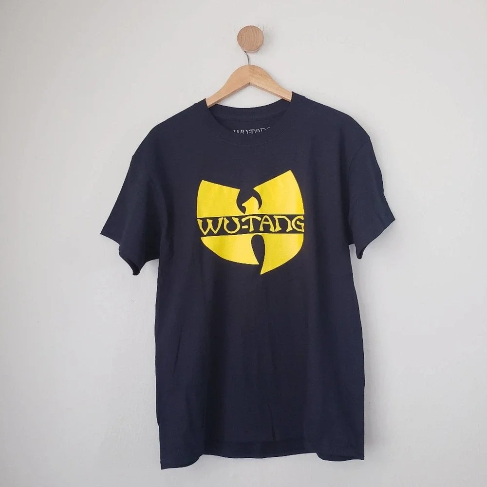NEW Wu Tang Graphic Logo Black Yellow Crewneck Band T-Shirt Top - Picture 2 of 8